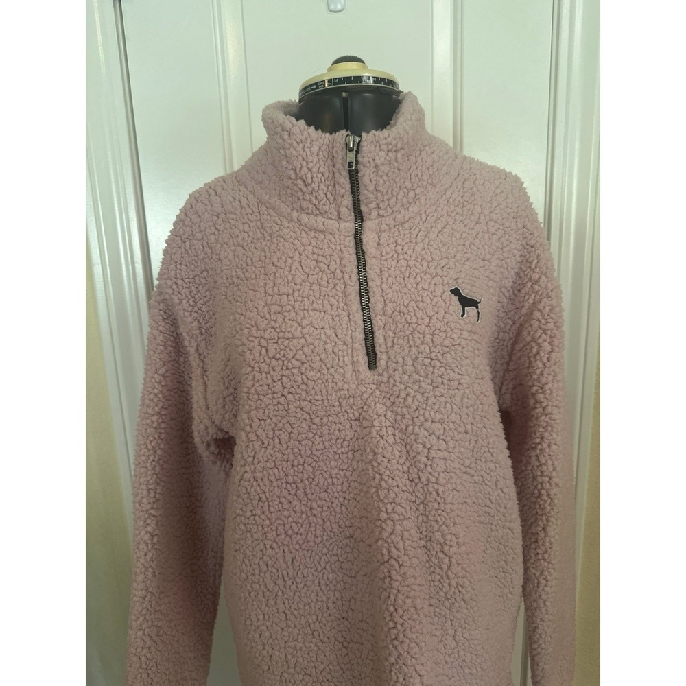 Victoria's Secret PINK‎ Sherpa Quarter Zip pullover in Pink, Women's Small